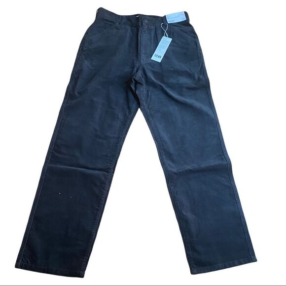 UNIQLO Corduroy Jeans Dark Gray NWT Regular Fit Straight Pants Sz 32 Unisex - Picture 1 of 6